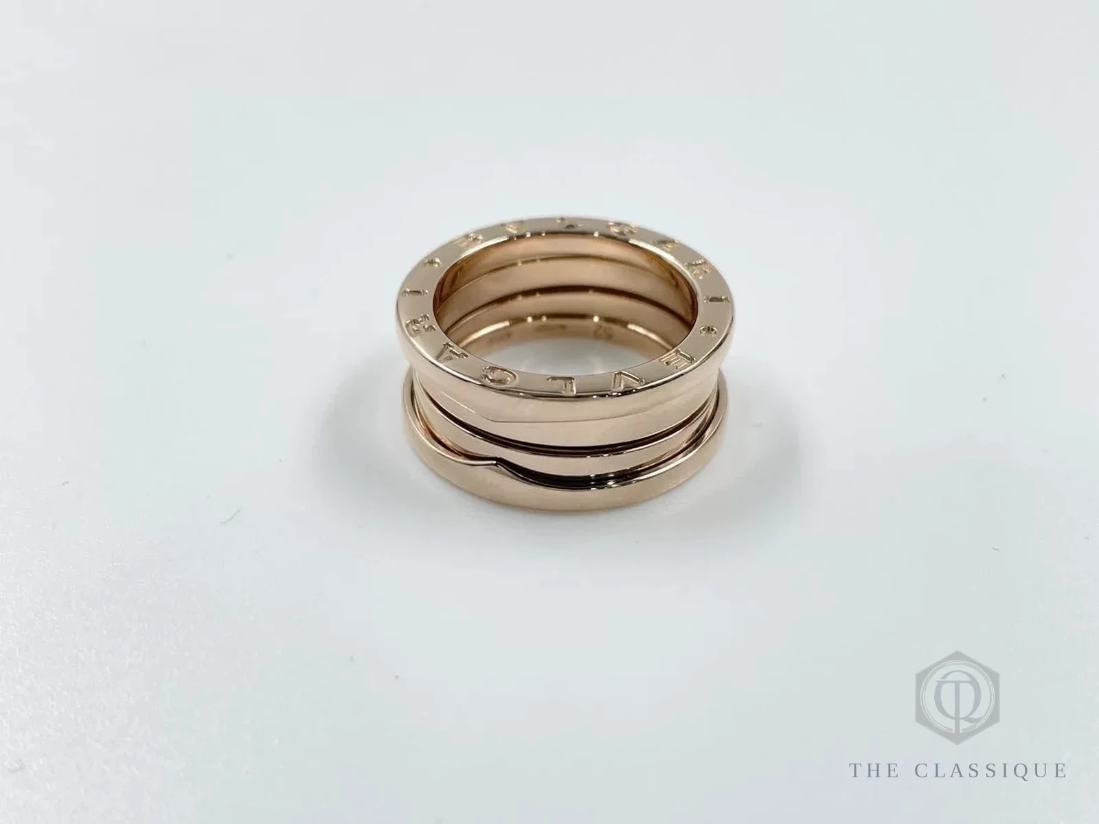 Trang sức Bvlgari đã qua sử dụng: nhẫn B.zero1 vàng hồng ba lớp, ảnh thật tại The Classique