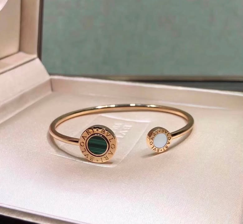 Vòng tay Bvlgari Bvlgari Rose Gold Malachite & MOP Size 15