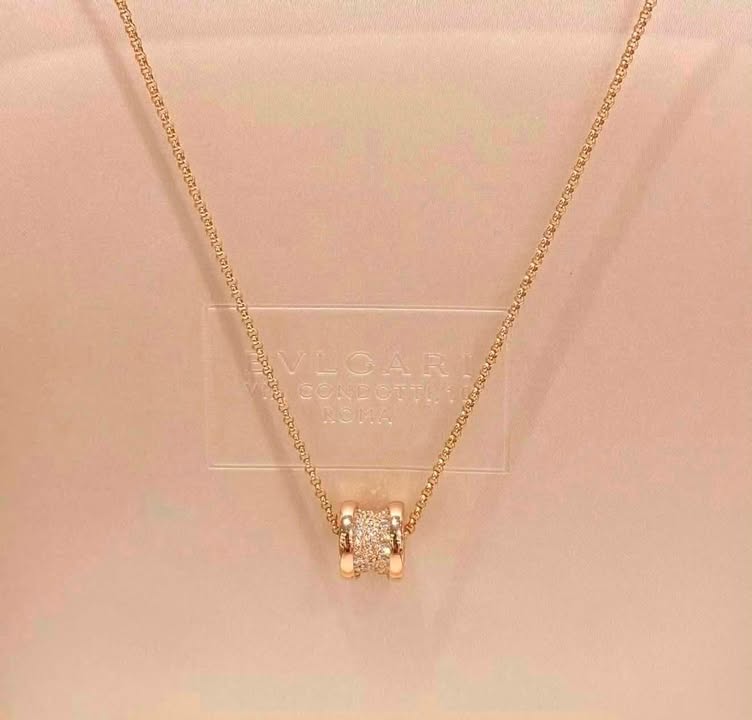Dây chuyền BVLGARI B.zero1 Rose Gold Đính Kim, ảnh 2 chụp thật tại The Classique