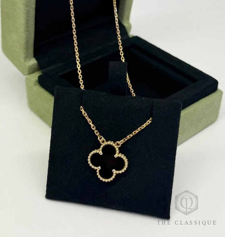 Dây chuyền VCA Vintage Alhambra Onyx Đen