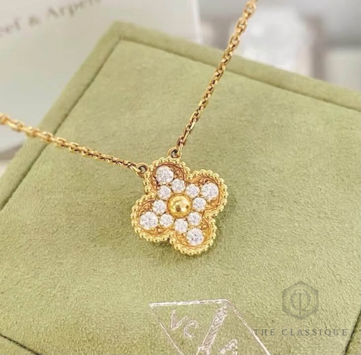 Dây chuyền VCA Vintage Alhambra Full Diamond