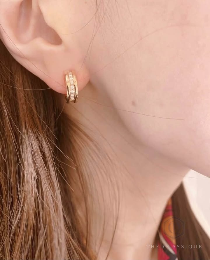 Bông tai BVL B.zero1 Đính Kim Rose Gold