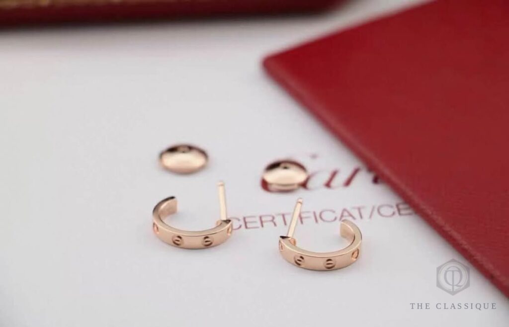 Bông tai Cartier Love Hoop Small Rose Gold