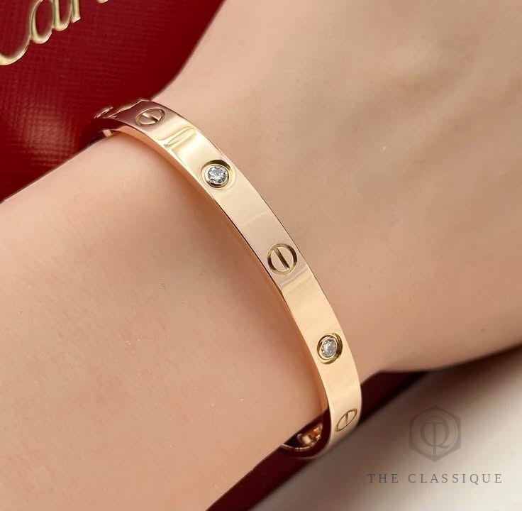 Vòng Cartier Love Bản Dày 4 Kim Rose Gold