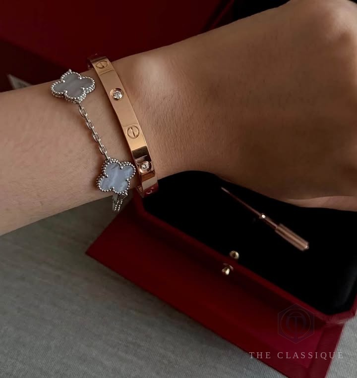Vòng Cartier Love Bản Dày 4 Kim Rose Gold