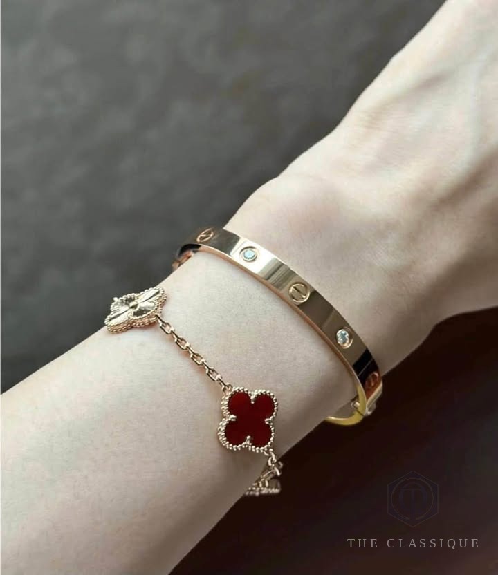 Vòng Cartier Love Bản Dày 4 Kim Rose Gold