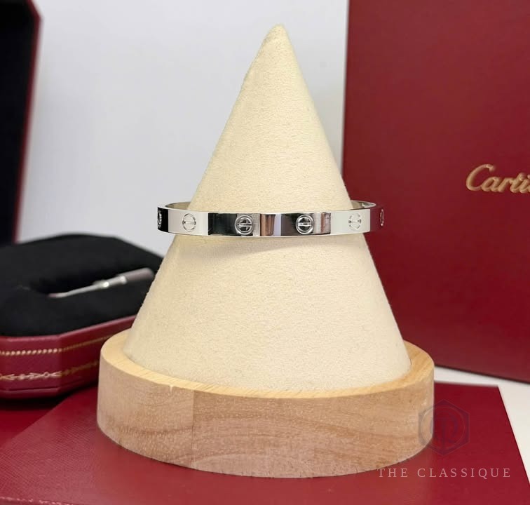Vòng Cartier Love Dày White Gold Size 17