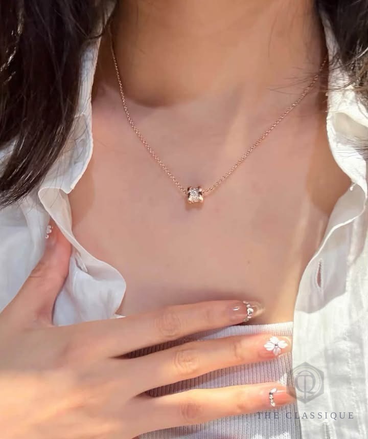Dây chuyền BVL Bzero1 Mini Đính Kim Rose Gold