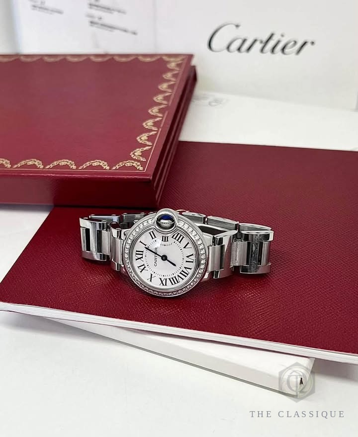 Đồng hồ Cartier Ballon Bleu Đính Kim 28mm - W4BB0015