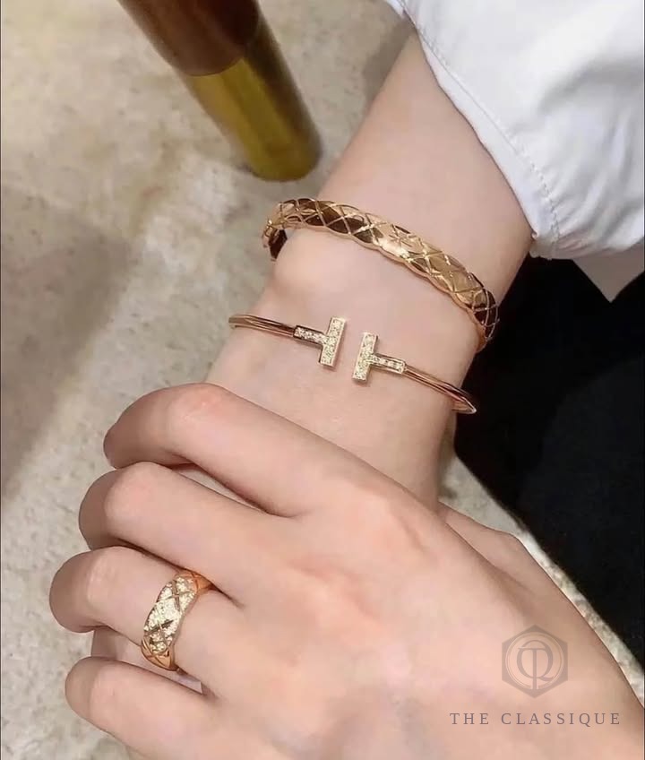 Vòng tay Tiffany T Diamond Wire Rose Gold