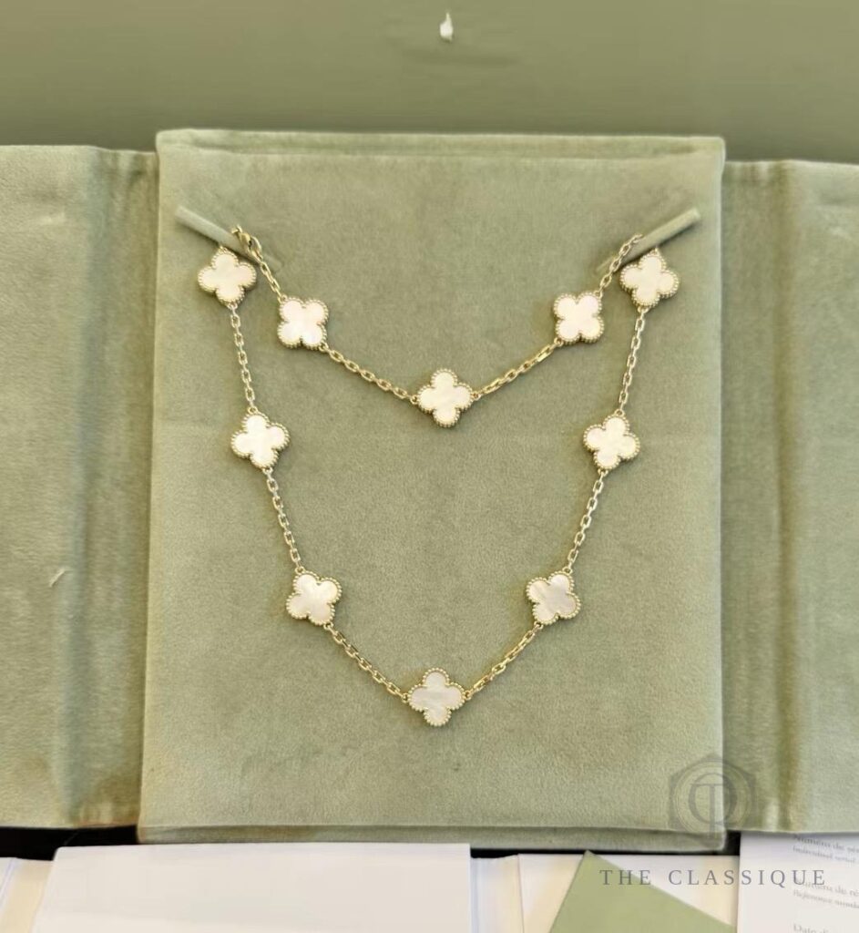Dây chuyền VCA Vintage Alhambra 10 Motif MOP 18K Yellow Gold