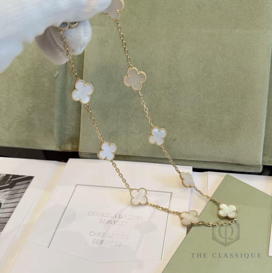 Dây chuyền VCA Vintage Alhambra 10 Motif MOP 18K Yellow Gold