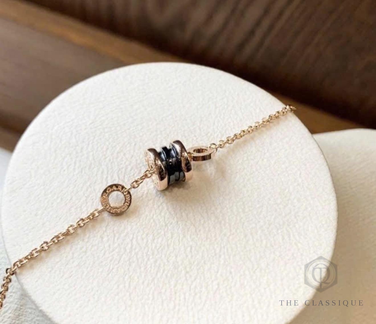 Vòng tay Bvlgari B.zero1 Mini Ceramic Đen 18KRose Gold