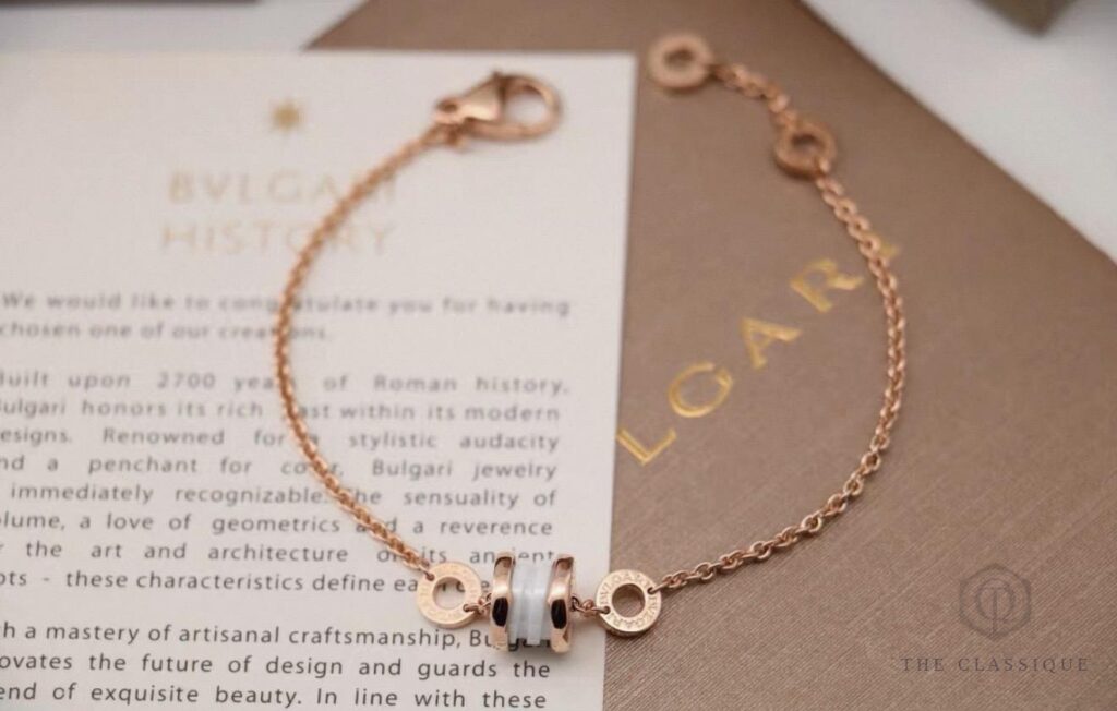 Vòng tay Bvlgari BVL B.zero1 18KRose Gold + Ceramic trắng size SM kèm box