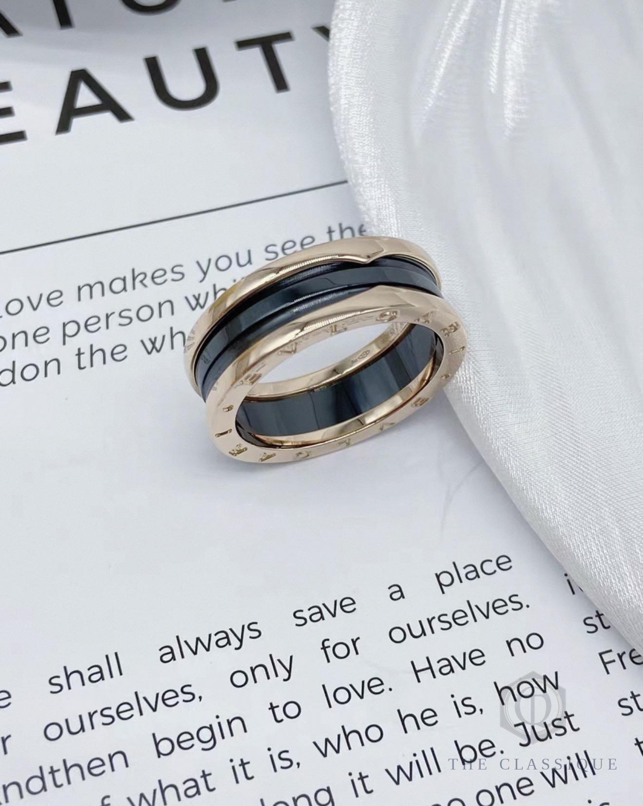 Nhẫn Bvlgari B.zero1 18K Rose Gold Ceramic 1 band kèm box