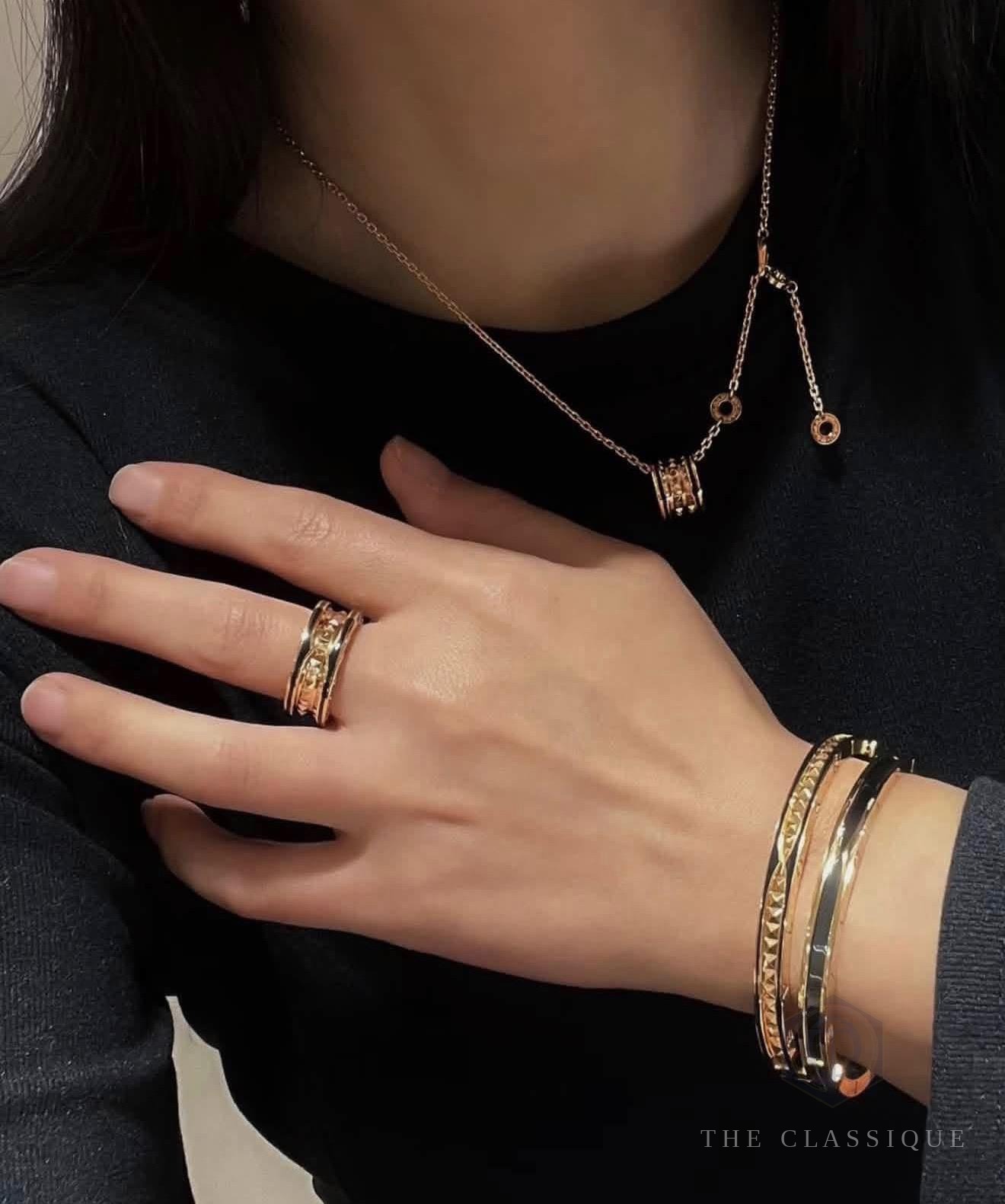 Nhẫn Bvlgari BVL B.zero1 Rock Rose Gold 2 band