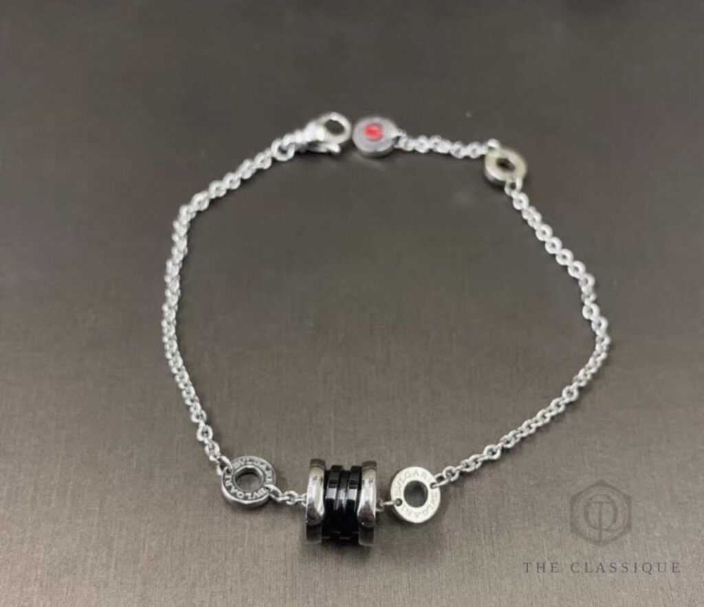 Vòng tay Bvlgari BVL B.zero1 White Gold + Ceramic đen.