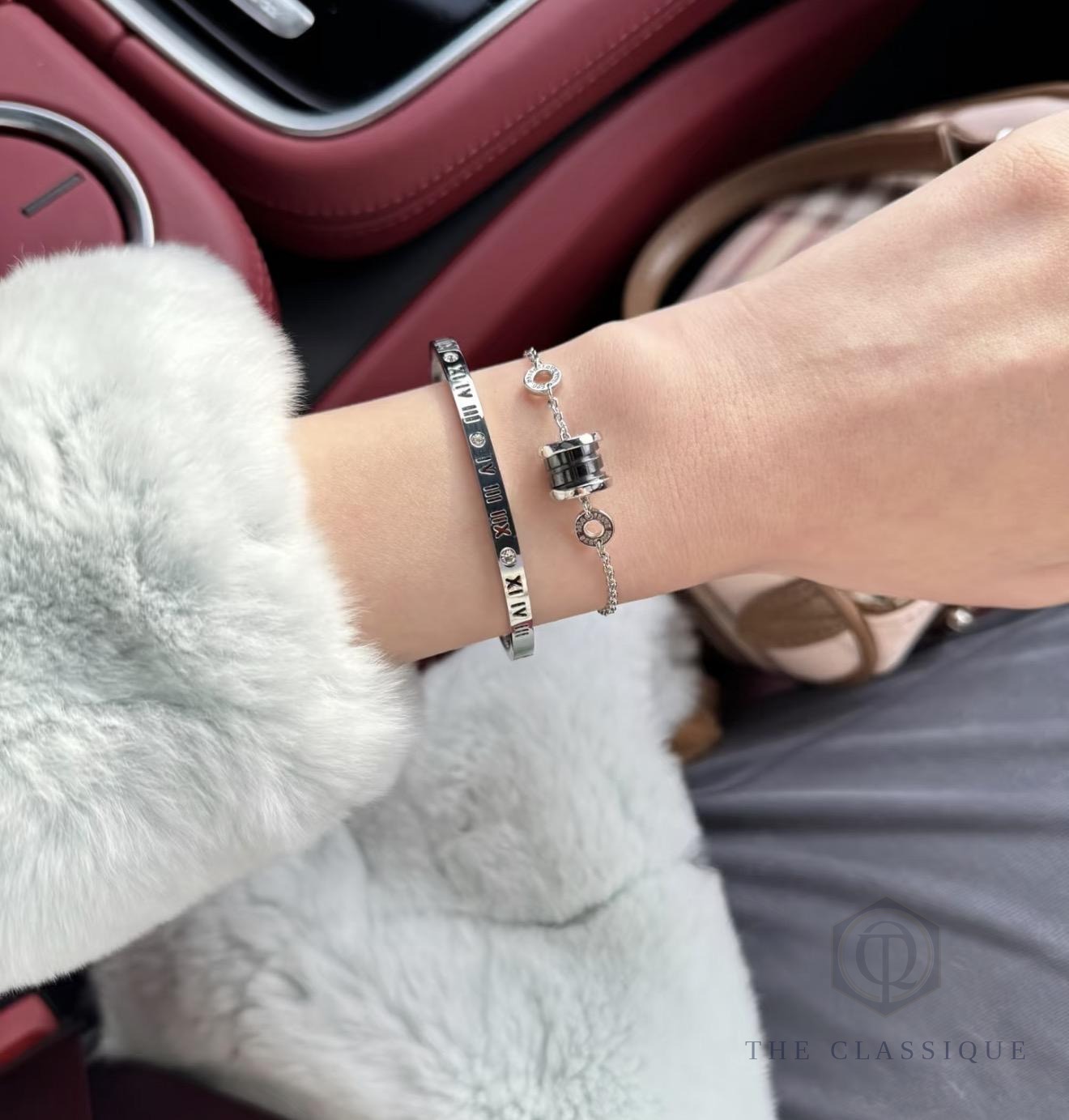 Vòng tay Bvlgari BVL B.zero1 White Gold + Ceramic đen.