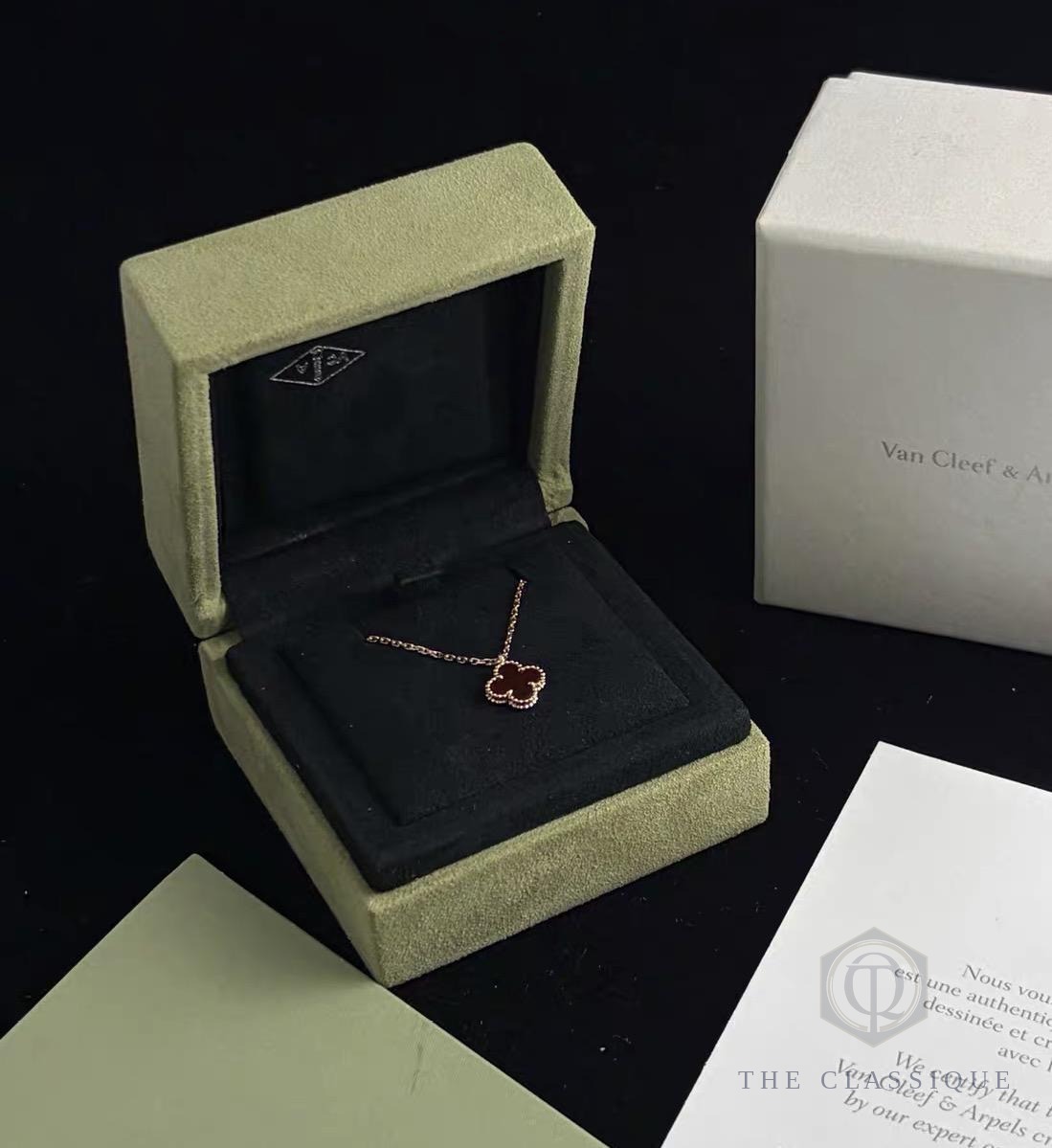 Dây chuyền VCA Sweet Alhambra Carnelian 18K Rose Gold