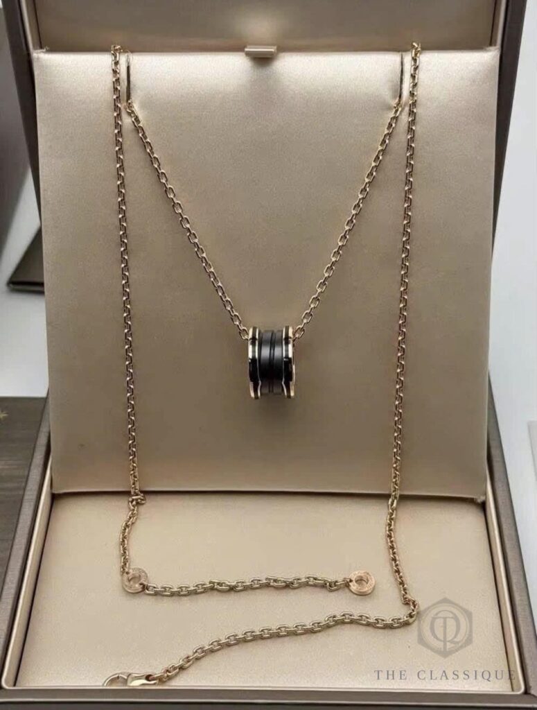 Dây chuyền Bvlgari BVL B.zero1 18K Rose Gold phối Ceramic Nhám