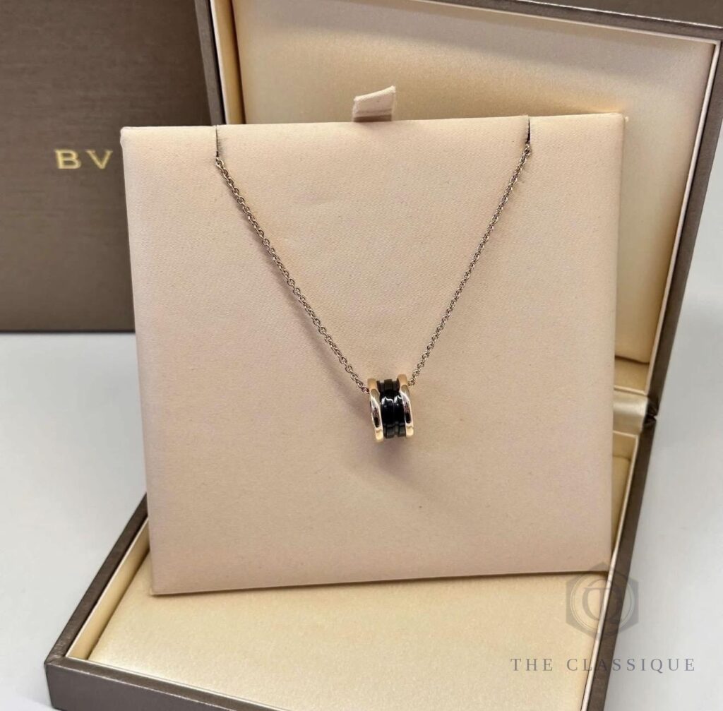 Dây chuyền Bvlgari BVL B.zero1 18k Rose Gold + Ceramic đen