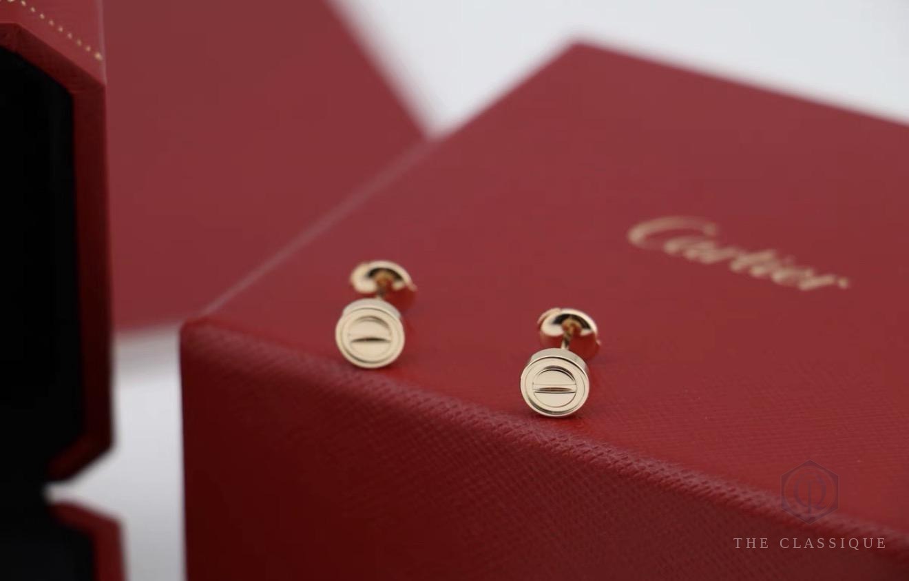 Bông tai Cartier LOVE vàng hồng 18k