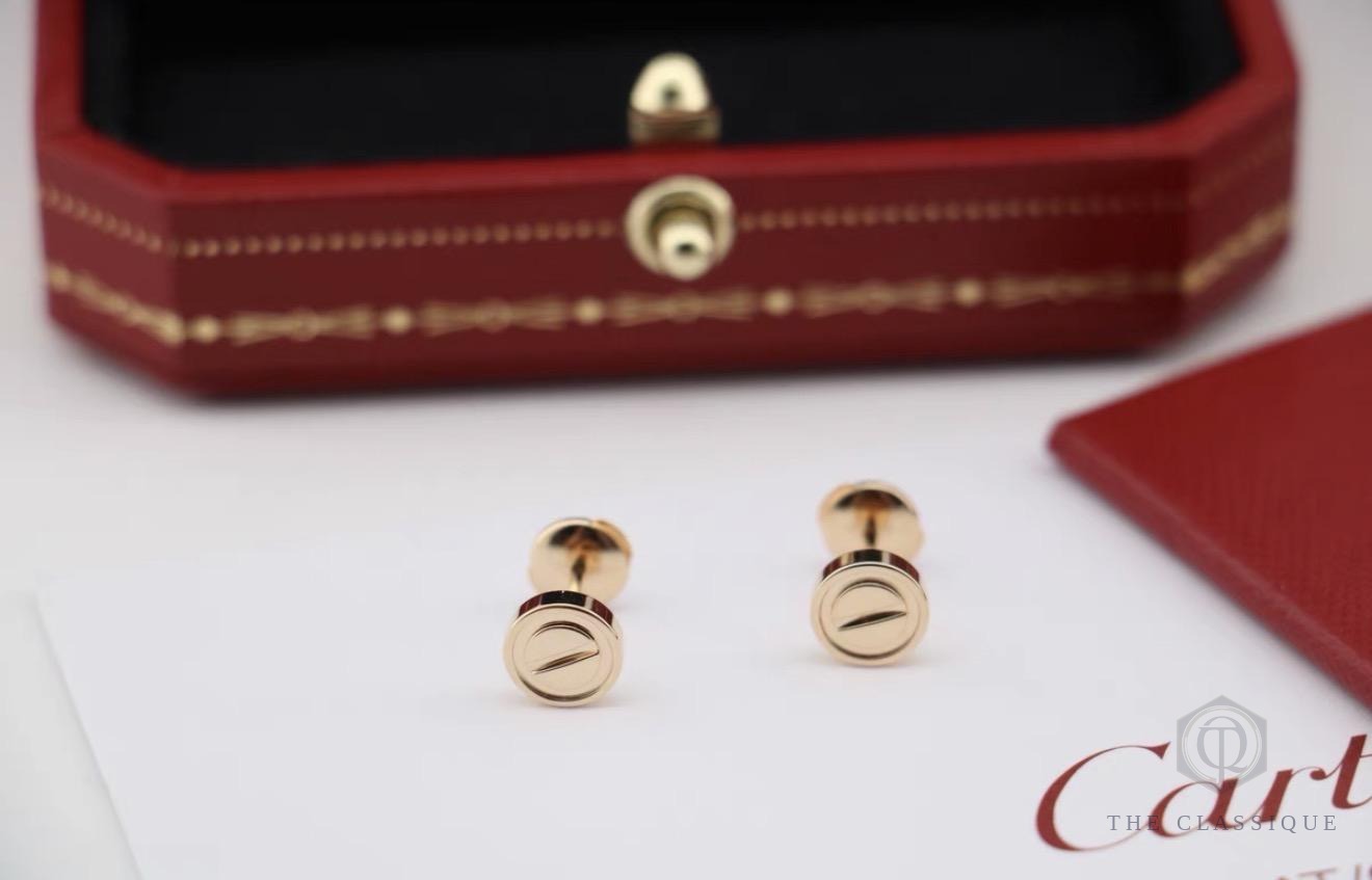 Bông tai Cartier LOVE vàng hồng 18k